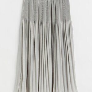 H&M - light gray green pleated midi skirt